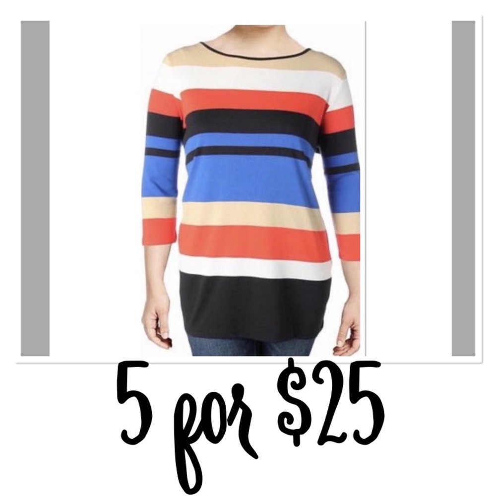 🚨CLOSET CLOSING🚨 Rafaella Striped Tunic w/Side Zippers
